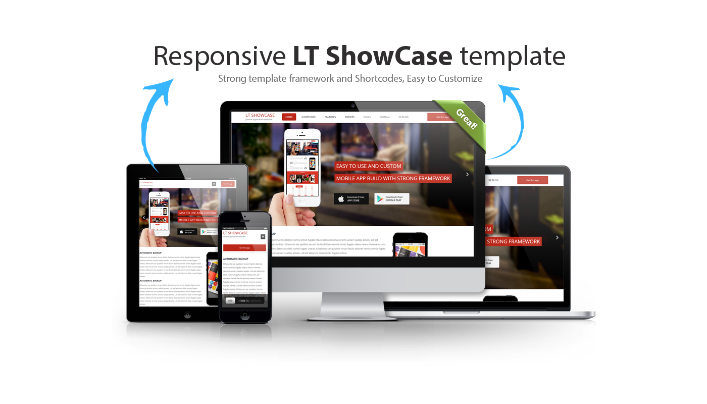 LT App Showcase Free One Page Responsive App Showcase Joomla template