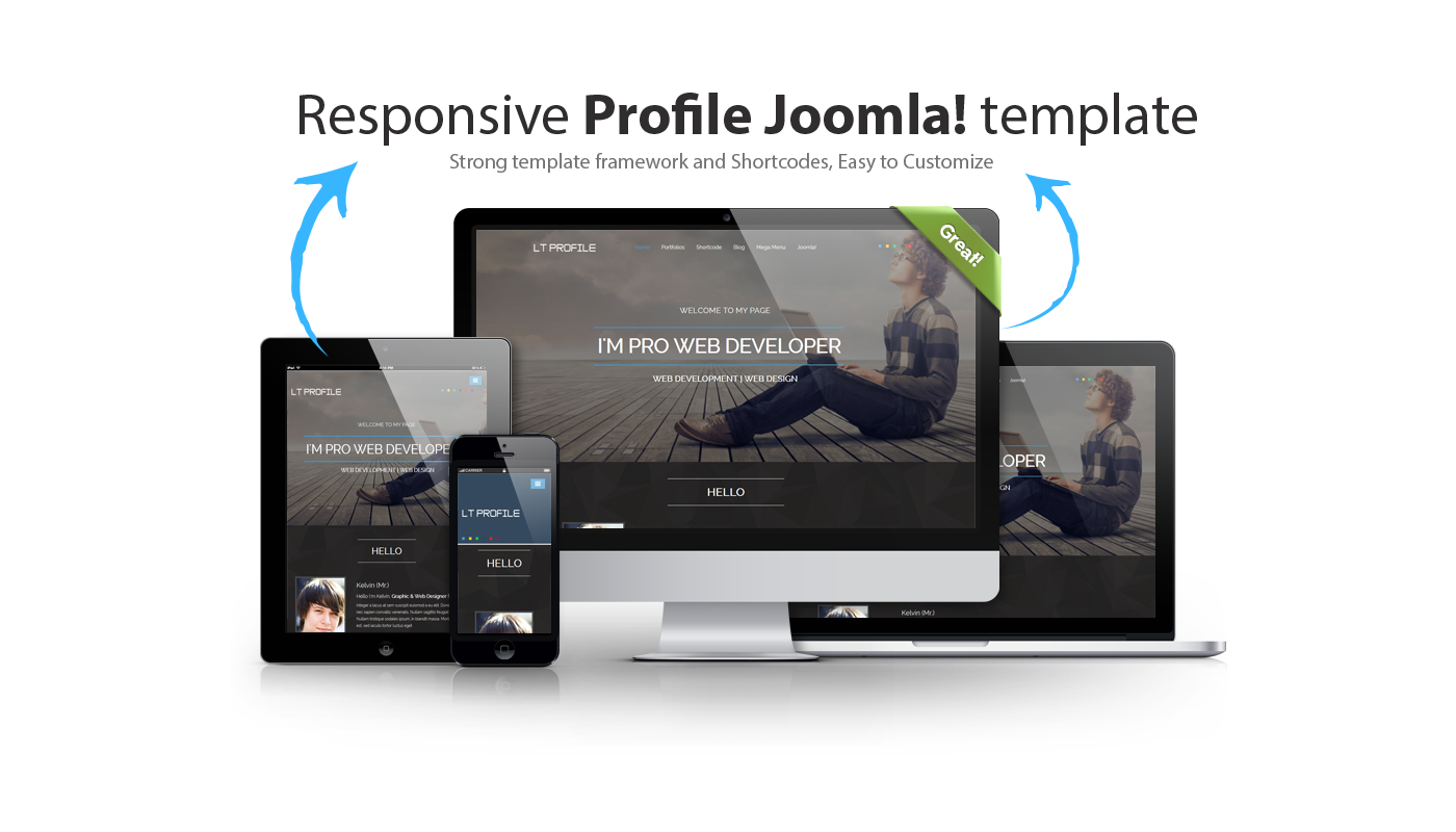lt profile  u2013 free one page responsive resume  cv  profile joomla template