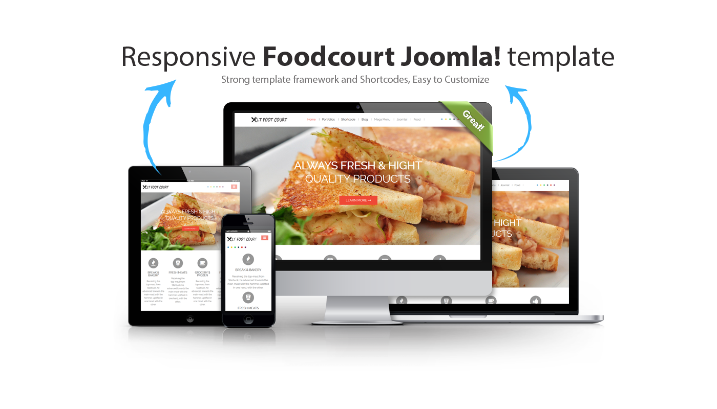 LT Food Court Responsive Food Order Food Court Joomla Template 