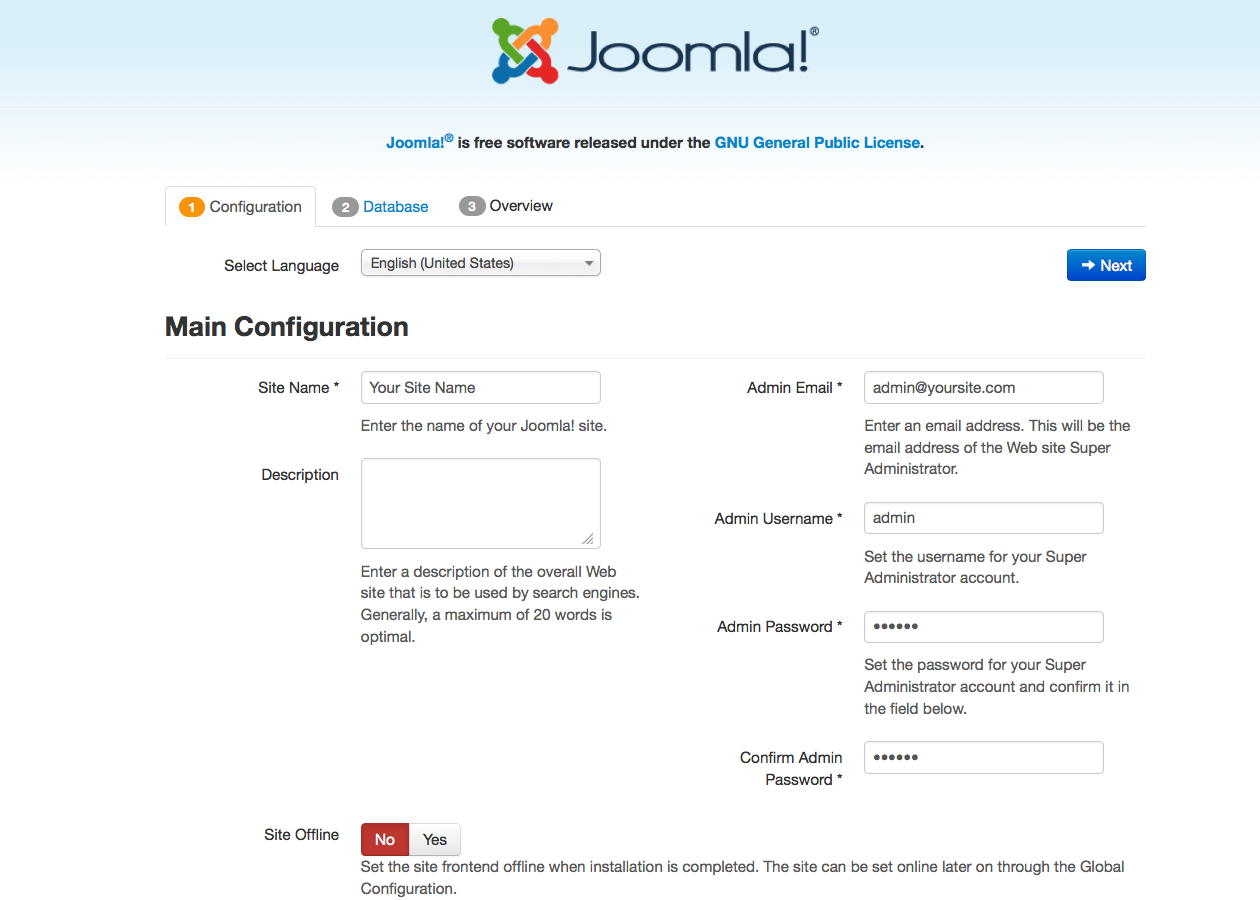 Install-Joomla3-Step1