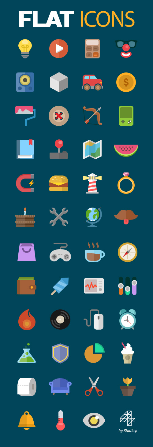 Download Free Download for Colorful Flat Vector Icons 2014 - LTHEME