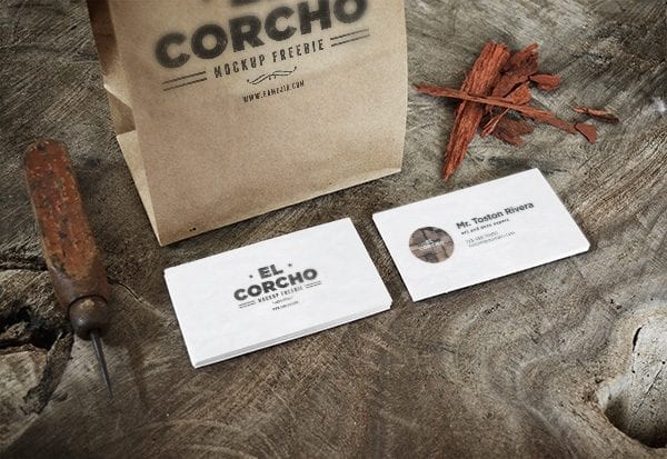 Realistic Business Card MockUp Template
