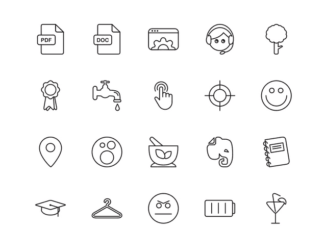 Line Free Vector Icons Set