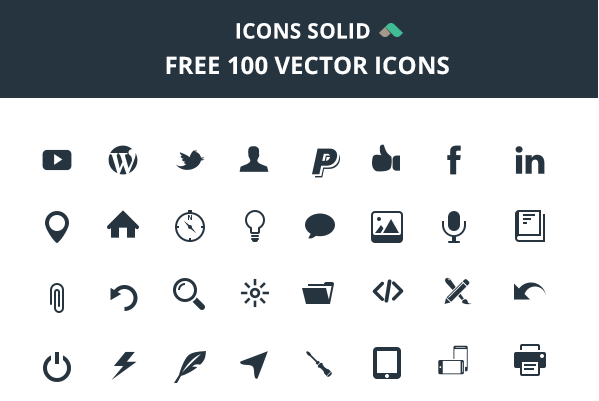 Icons Solid: 100 Free Vector Icons   Responsive Joomla And Wordpress Themes