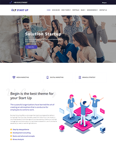 LT Start Up Onepage – Free One Page Joomla Startup Business plan template