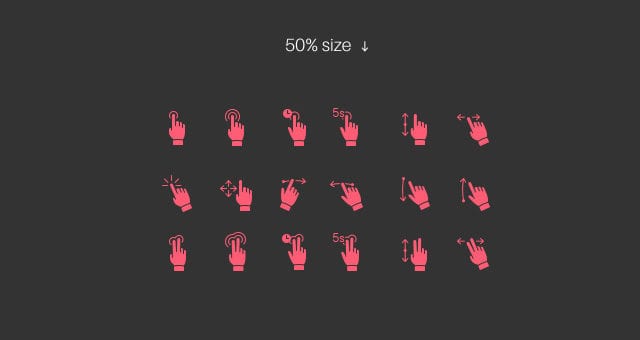 Filled Touch Gesture Icons Set