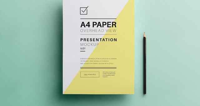Download Psd A4 Overhead Paper Mock-Up - Responsive Joomla and Wordpress themes