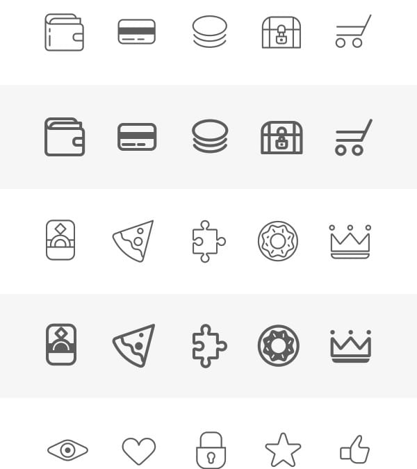 230 Wireframe Free Line Icons