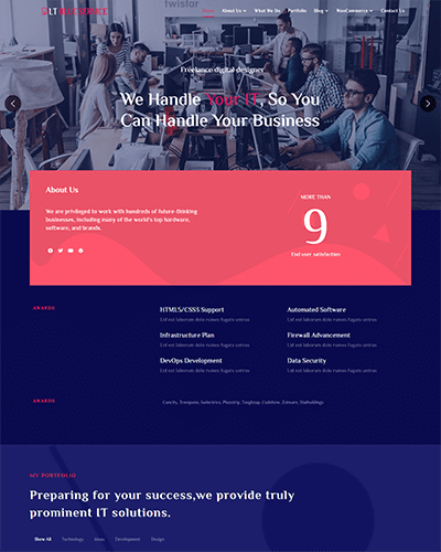Lt Blue Service Onepage – Free One Page Responsive Service Joomla Template