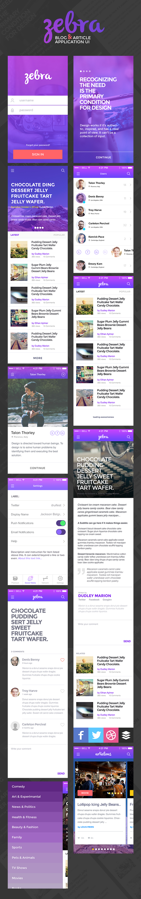 Zebra Blog And Article App UI