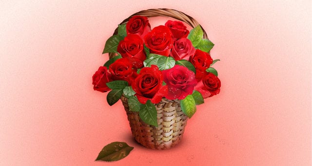 Vector Roses Basket