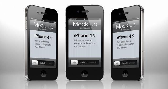 Download iPhone 4s Psd Vector Mockup Template