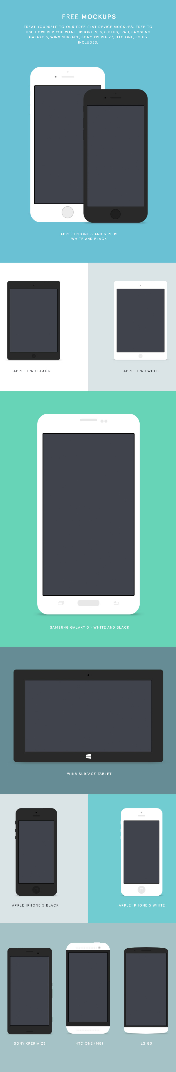Flat Device PSD MockUps