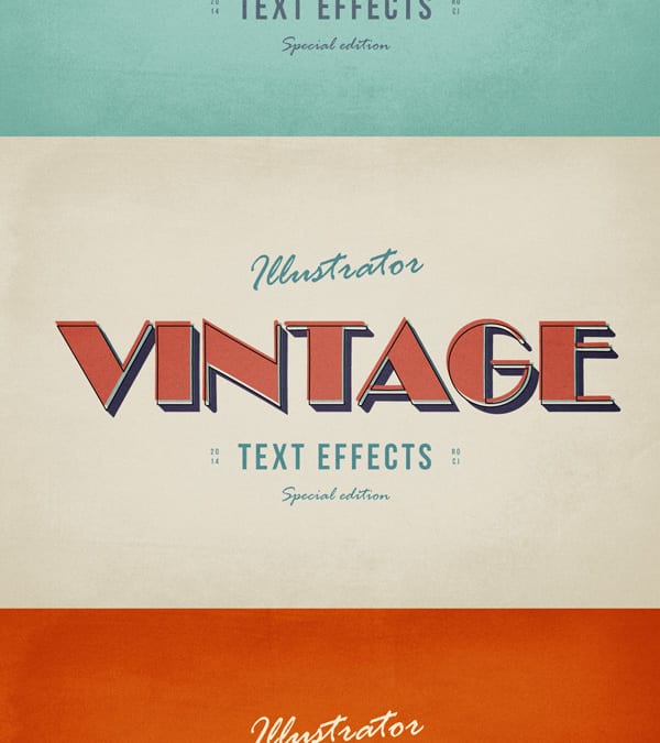 3 Illustrator Vintage Text Effects