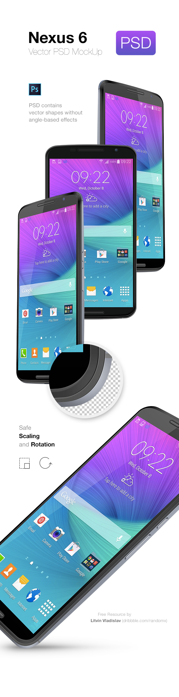 Download Nexus 6 PSD MockUp