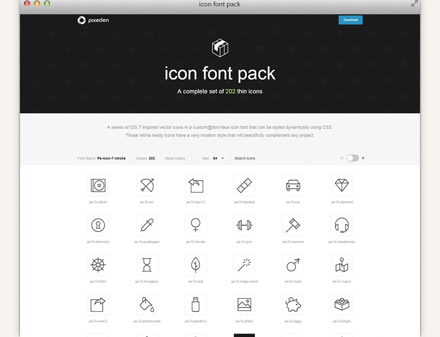 Stroke 7 Icon Font Set
