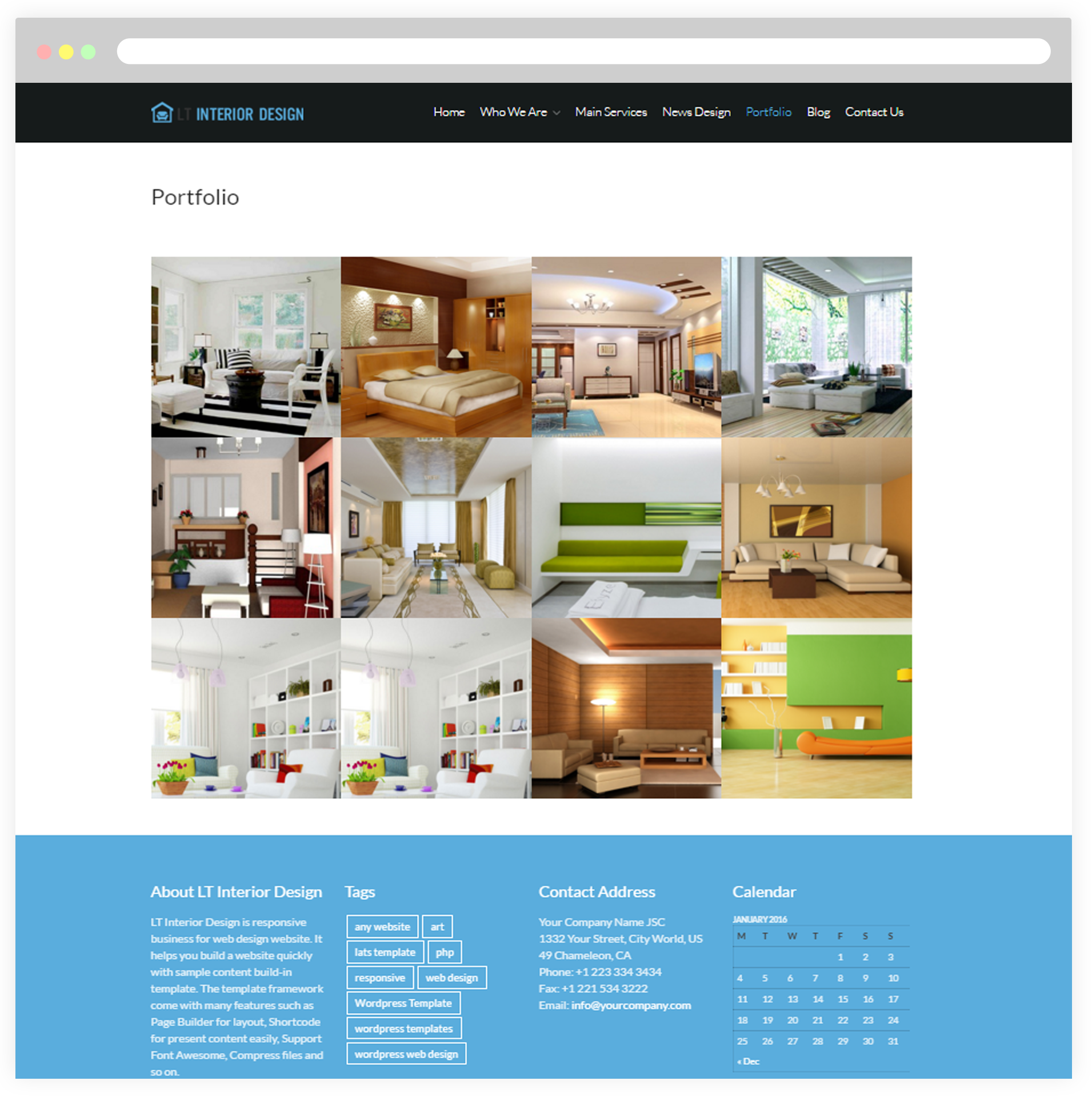 Free Responsive Interior Design Wordpress Theme