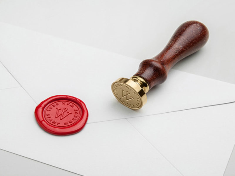 Free stamp psd mockup information