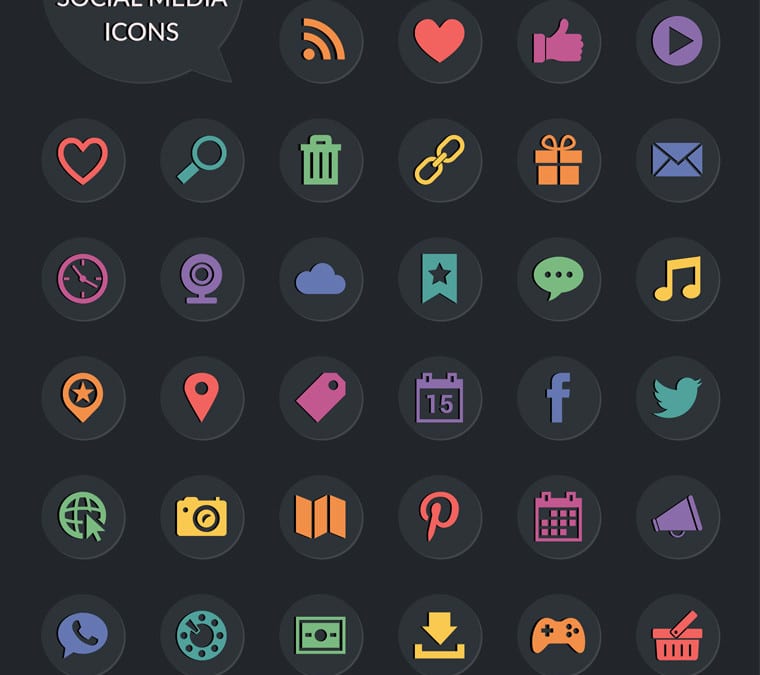 Collection Of 40 Free Social Media Icons