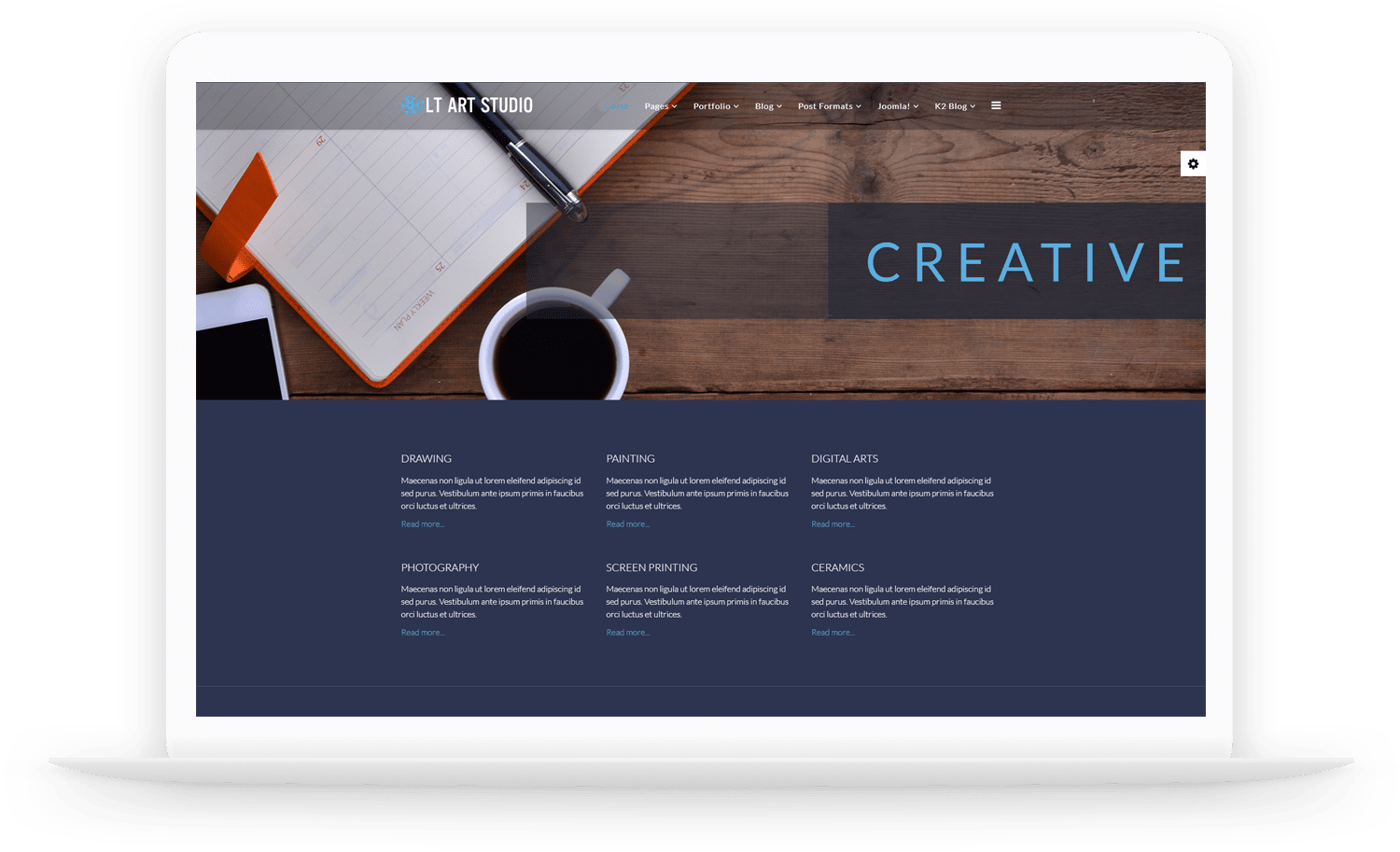 LT Art Studio Onepage Free One Page Joomla Art Gallery template