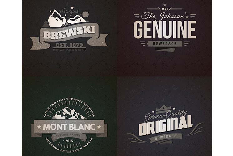 Download Realistic Vintage Logo Templates Psd