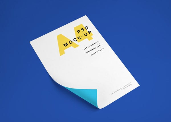 A4 Paper MockUp PSD Template