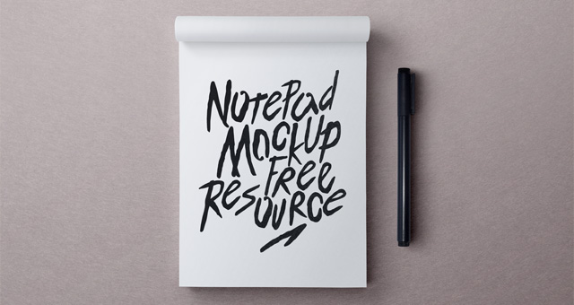 Free Notepad PSD MockUp Template