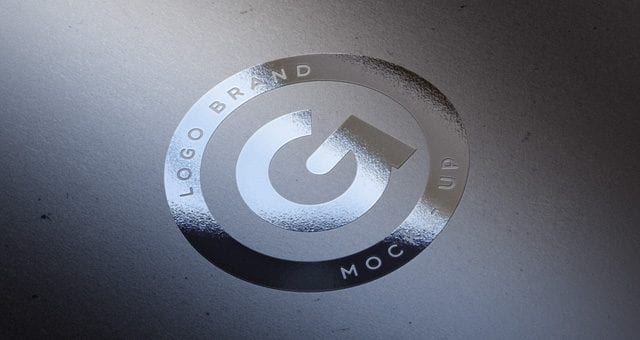 Silver Foil Logo MockUp PSD Template