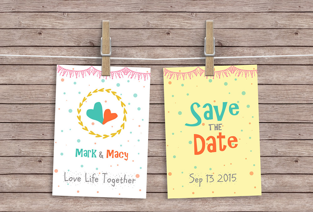 free hanging cards mockup