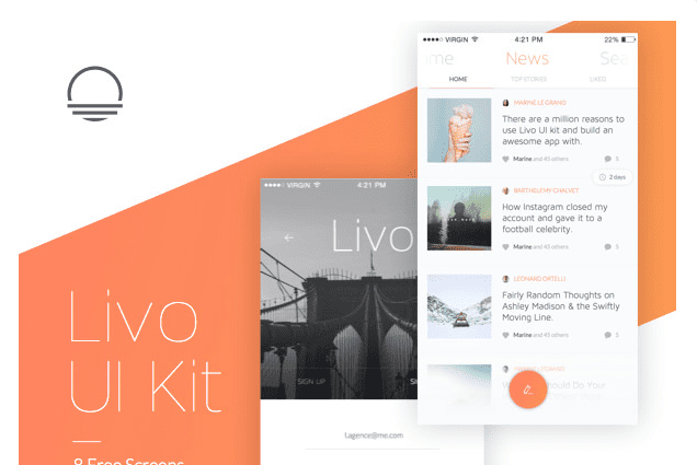 Livo Neatly Organized Free UI Kit Web Design