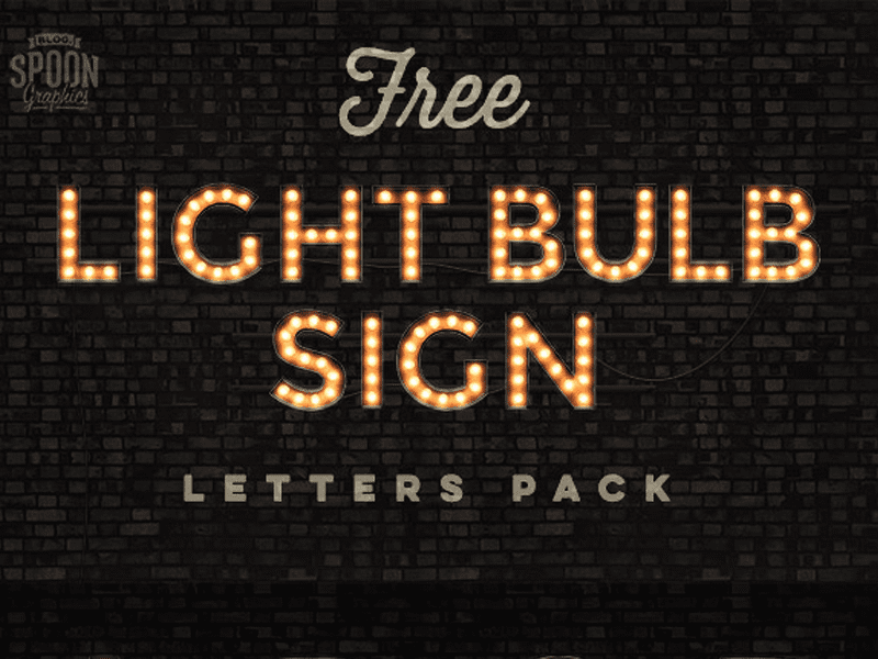 Pack of Free Realistic Vintage Light Bulb Sign Letters