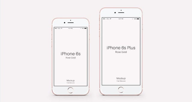 iPhone 6s Rose Gold Free PSD Mockup Template