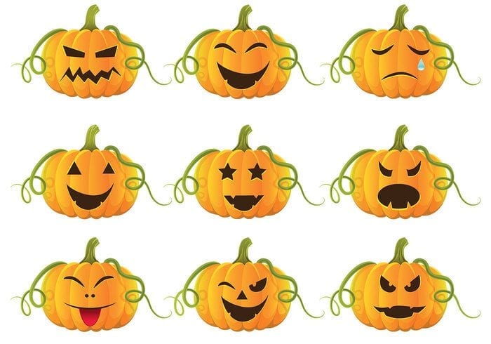 Halloween Faces For Pumpkins Free Vetor Download