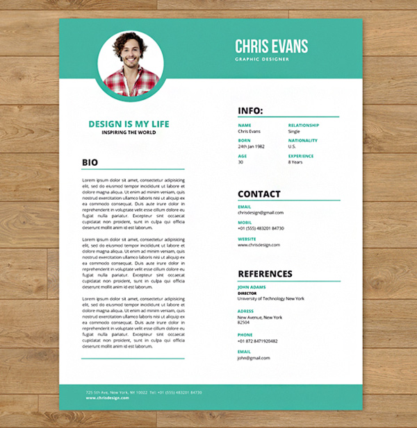 modern resume    cv with cover letter