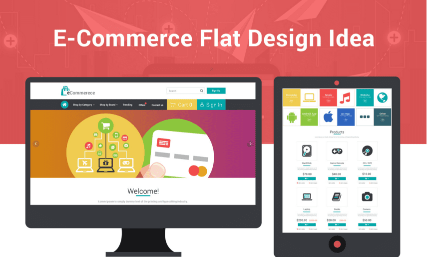 Flat Design UI Idea For eCommerce