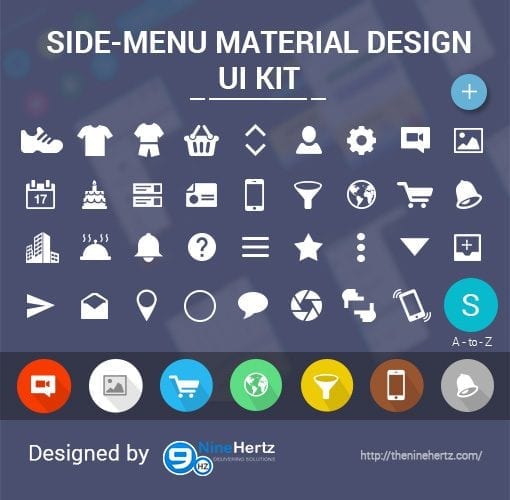 Side Menu Material Design FREE UI Kit