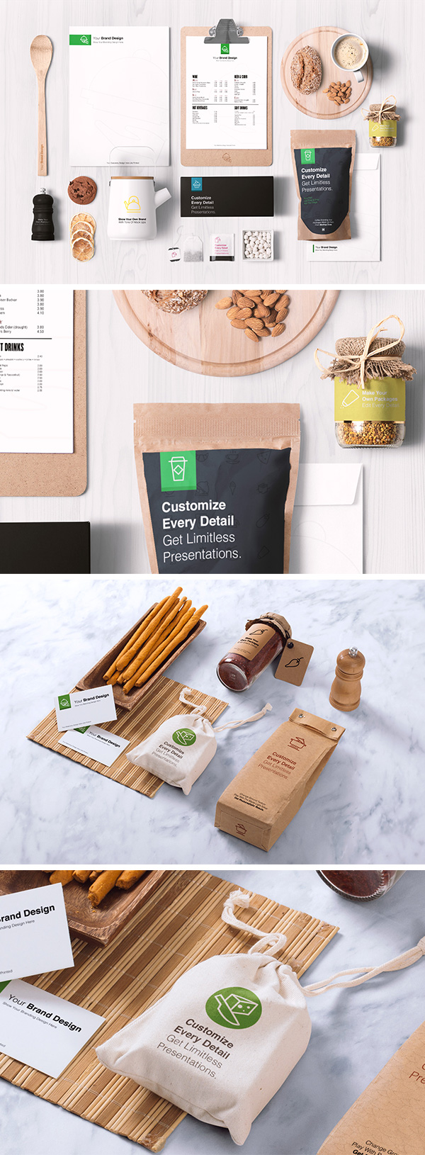 Download Food Packaging & Branding MockUp Template PSD - LTHEME