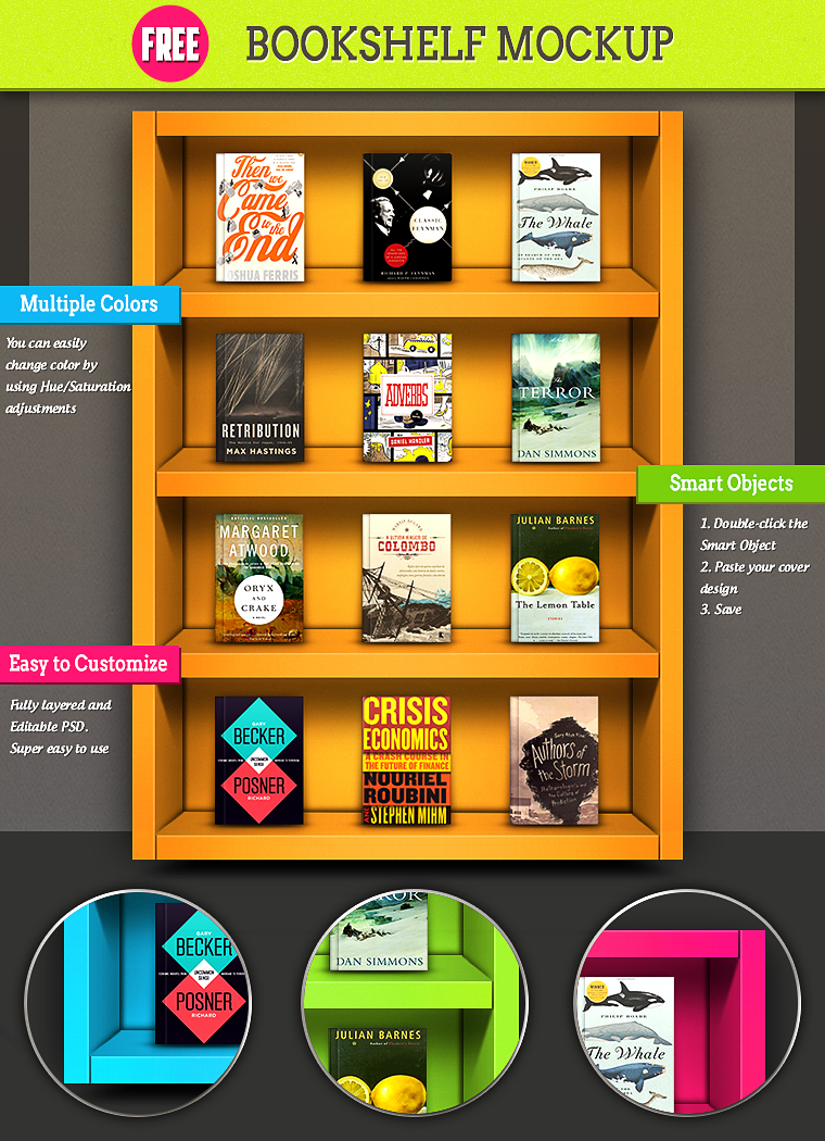 Bookshelf Free PSD MockUp Template - Responsive Joomla and ...