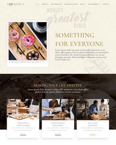 Lt Donut Onepage – Free Responsive Bread Store / Donuts Onepage Wordpress Theme