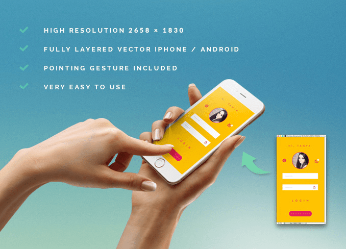 High-resolution iPhone 6 PSD MockUp Free Download