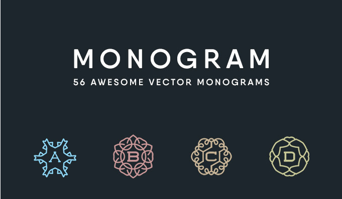 Download Set Of 56 Awesome Monogram Vectors Free Download - LTHEME