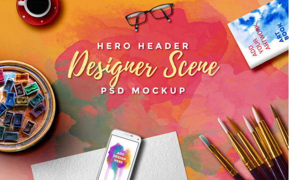 Download Hero Header Scene MockUp PSD Free Templates - LTHEME