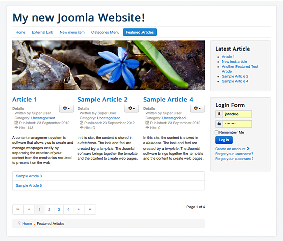 How To Use The Featured Articles Functionality In Joomla 3