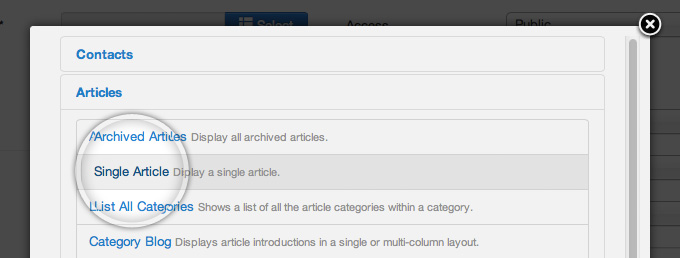 Select The Articles Category