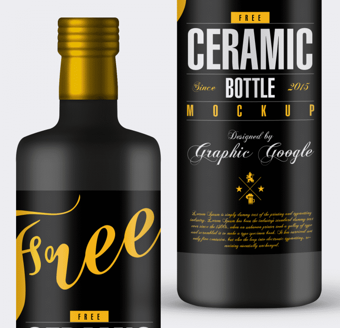 Free Ceramic Bottle Mock-up Psd