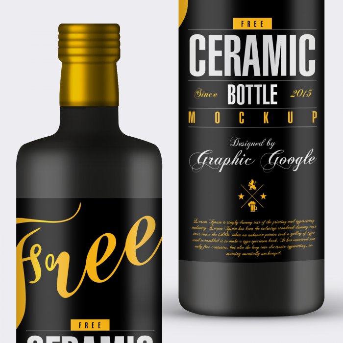 Download Free Ceramic Bottle Mock Up Psd