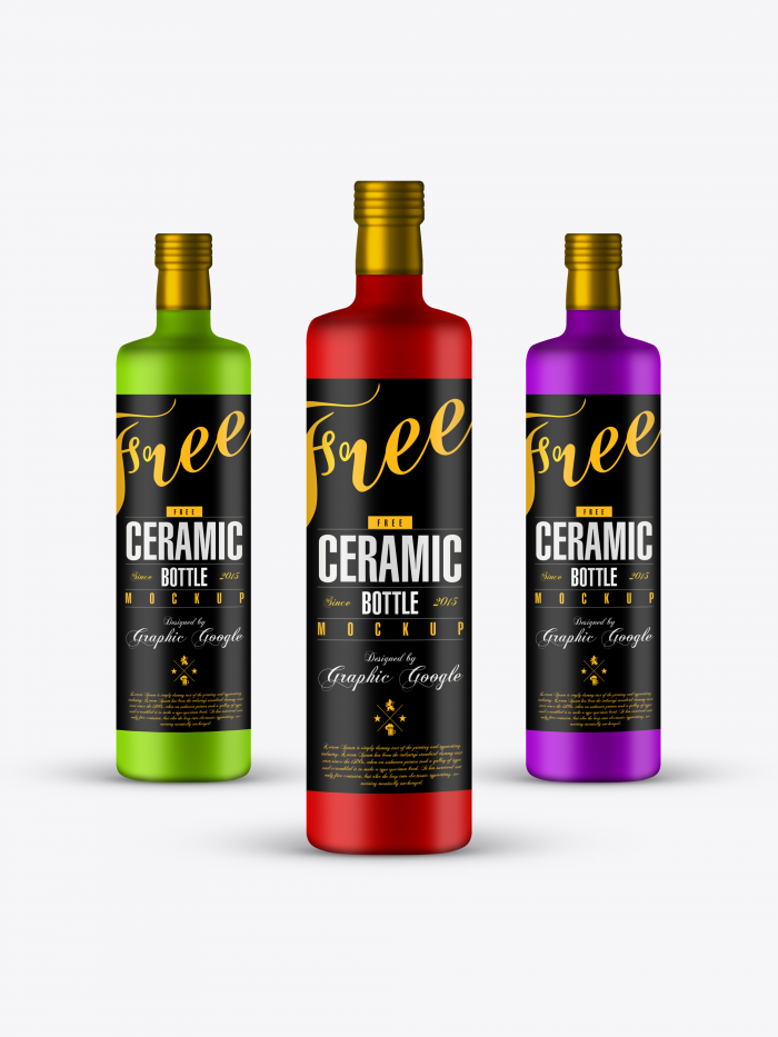 Download Free Ceramic Bottle Mock-up Psd