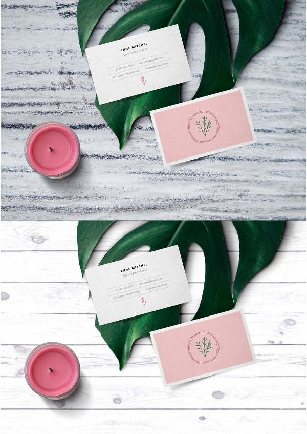Feminine Free Business Card MockUp LTHEME