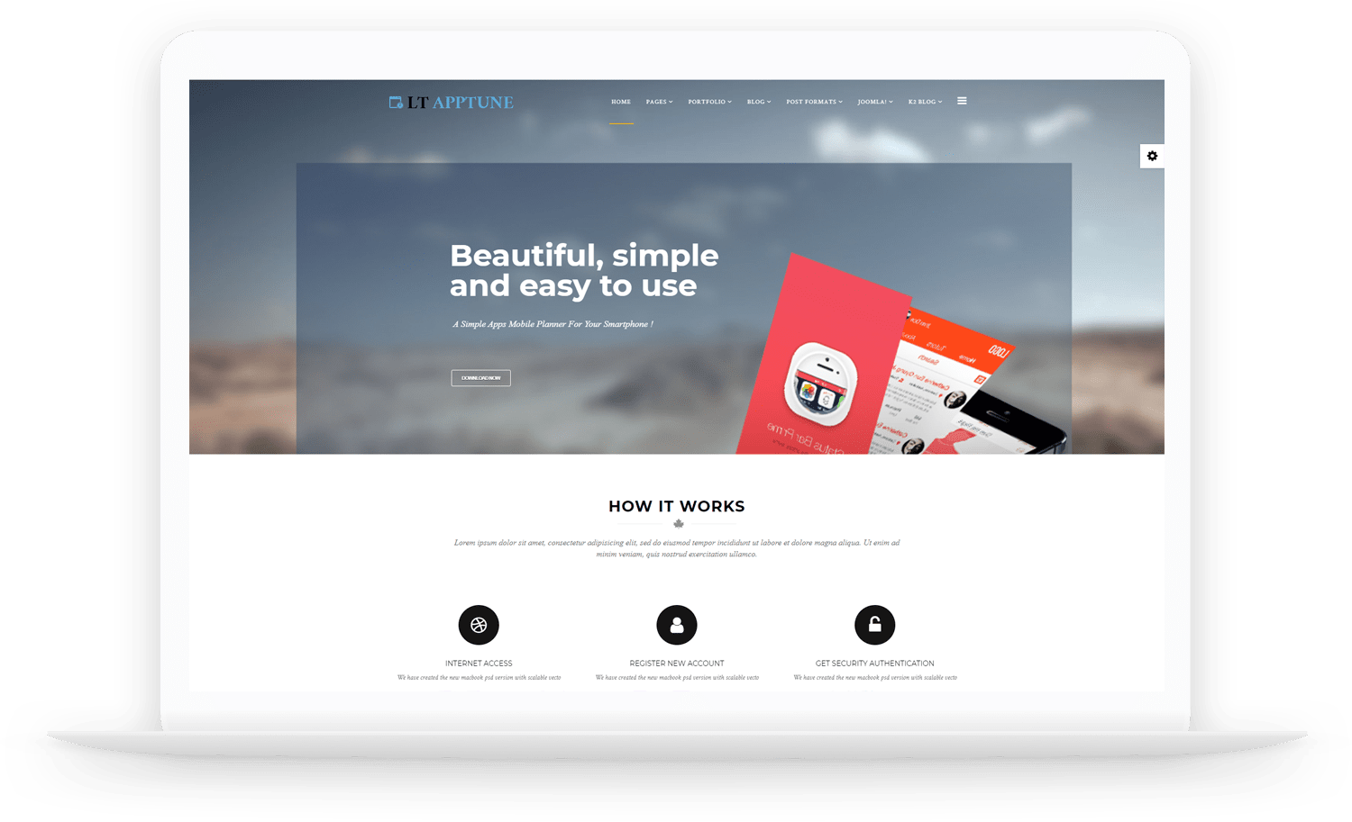 LT Apptune – Free Joomla Mobile App template