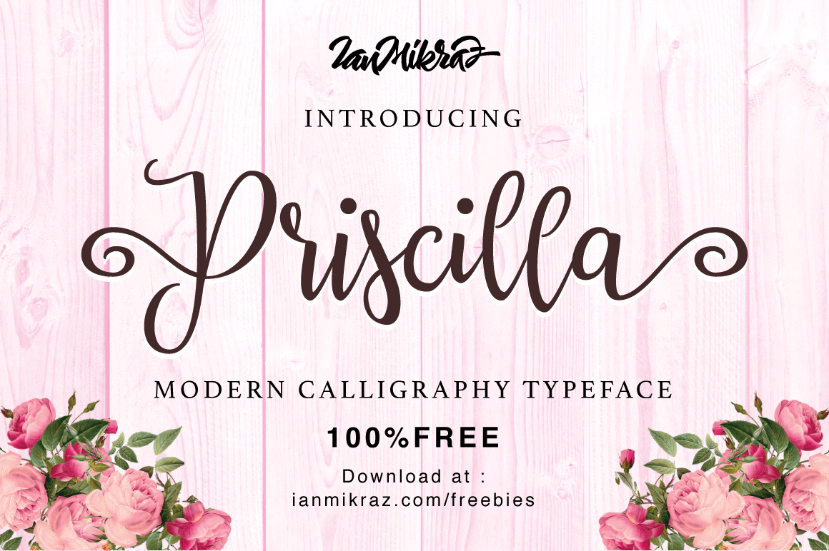 Priscilla Script Free Font  LTHEME